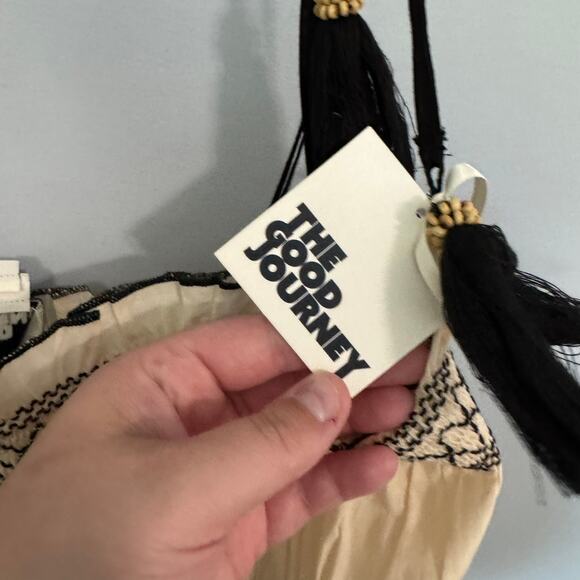 NWT The Good Journey Light Beige & Black Tiered Midi Dress Women's Size XL - Picture 6 of 9